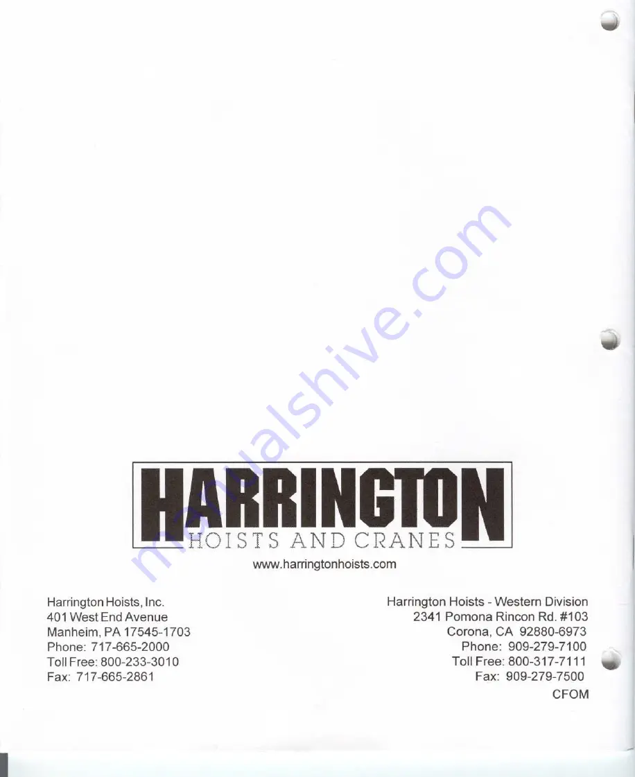 Harrington CF4 Owner'S Manual Download Page 30