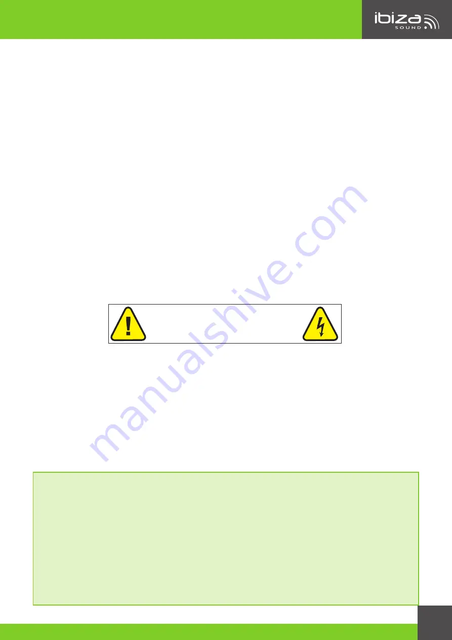 Ibiza sound PORT8UHF-BT Instruction Manual Download Page 9