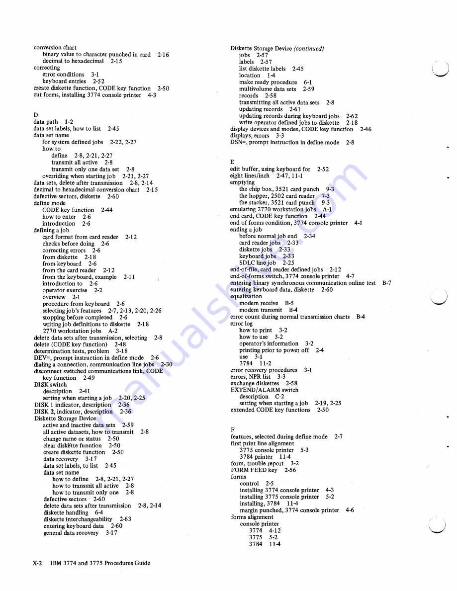 IBM 3774 Operating Procedure Manual Download Page 199