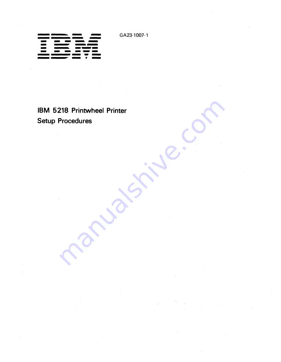 IBM 5218 Setup Procedures Download Page 2