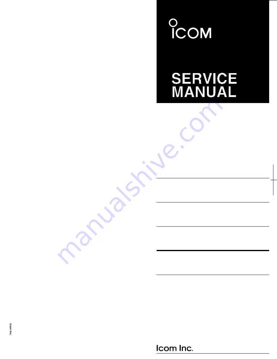 Icom IC-F4TR Service Manual Download Page 1