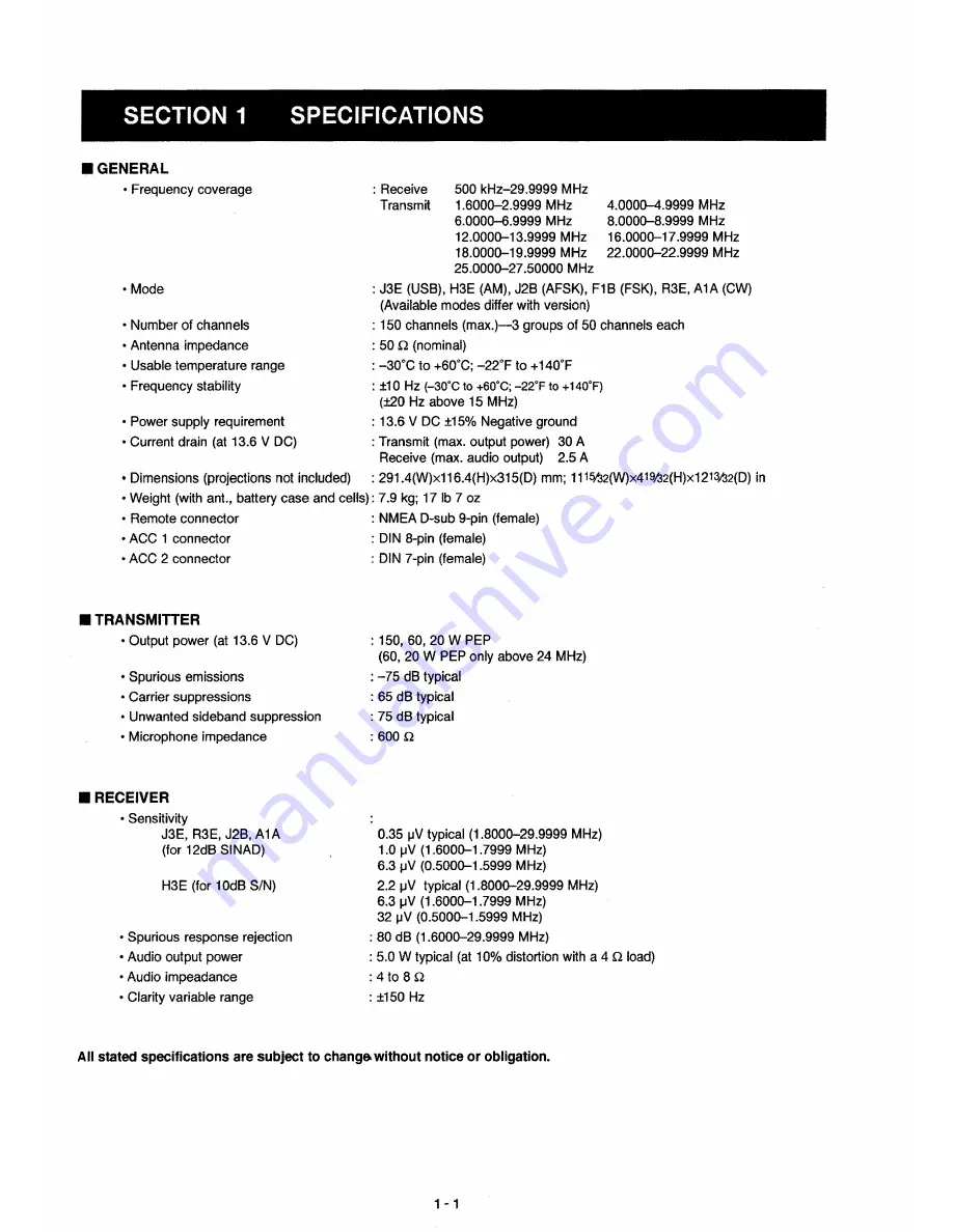 Icom IC-M700PRO Service Manual Download Page 4