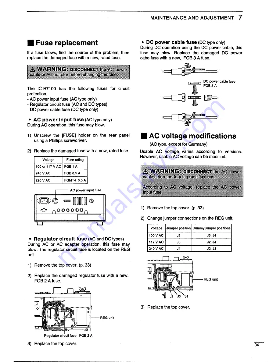 Icom IC-R7100 Insrtuction Manual Download Page 37