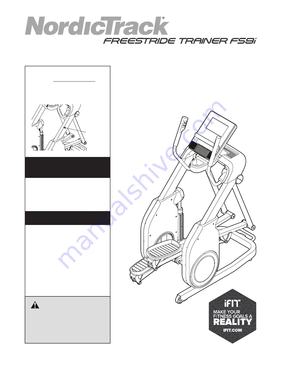 ICON NordicTrack FREESTRIDE TRAINER FS9i User Manual Download Page 1