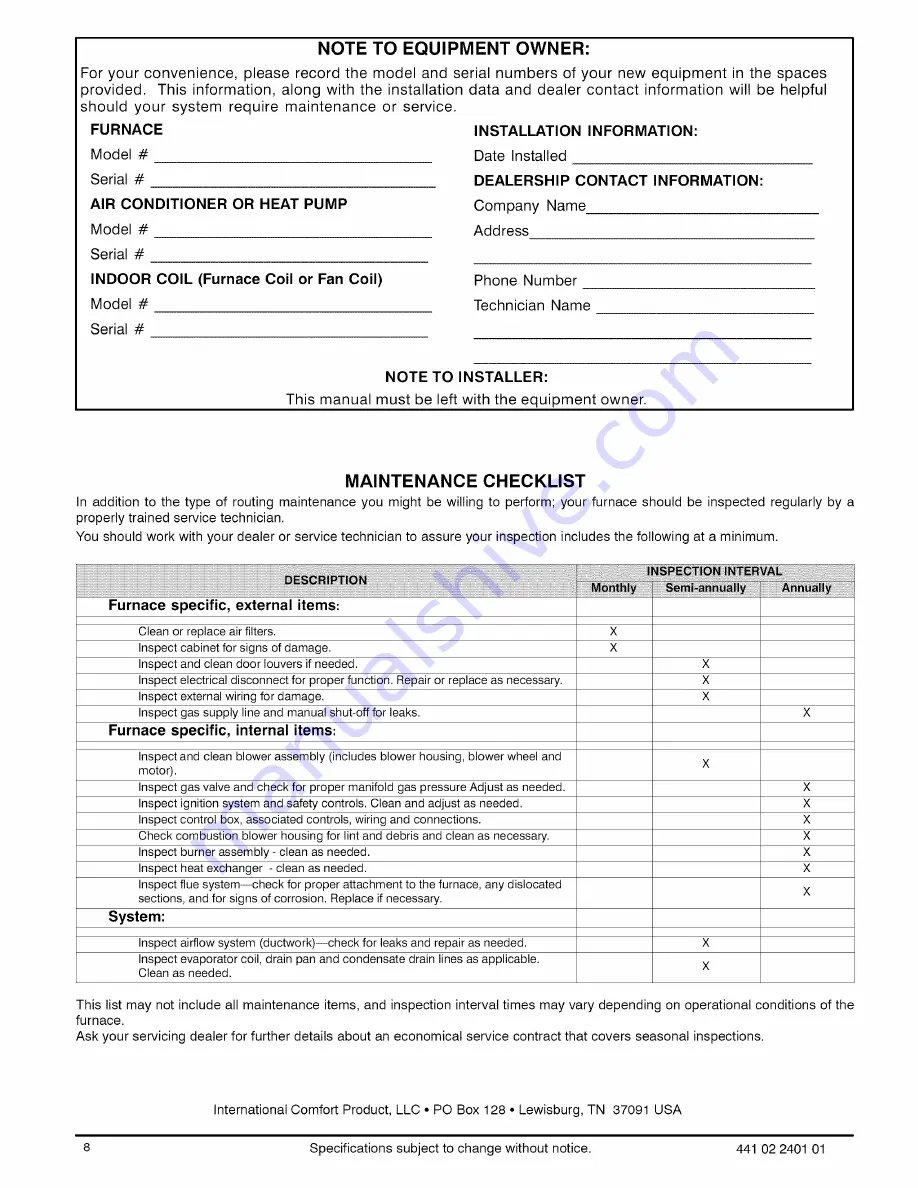 ICP Induced Combustion Gas Furnace Owner'S Information Download Page 16