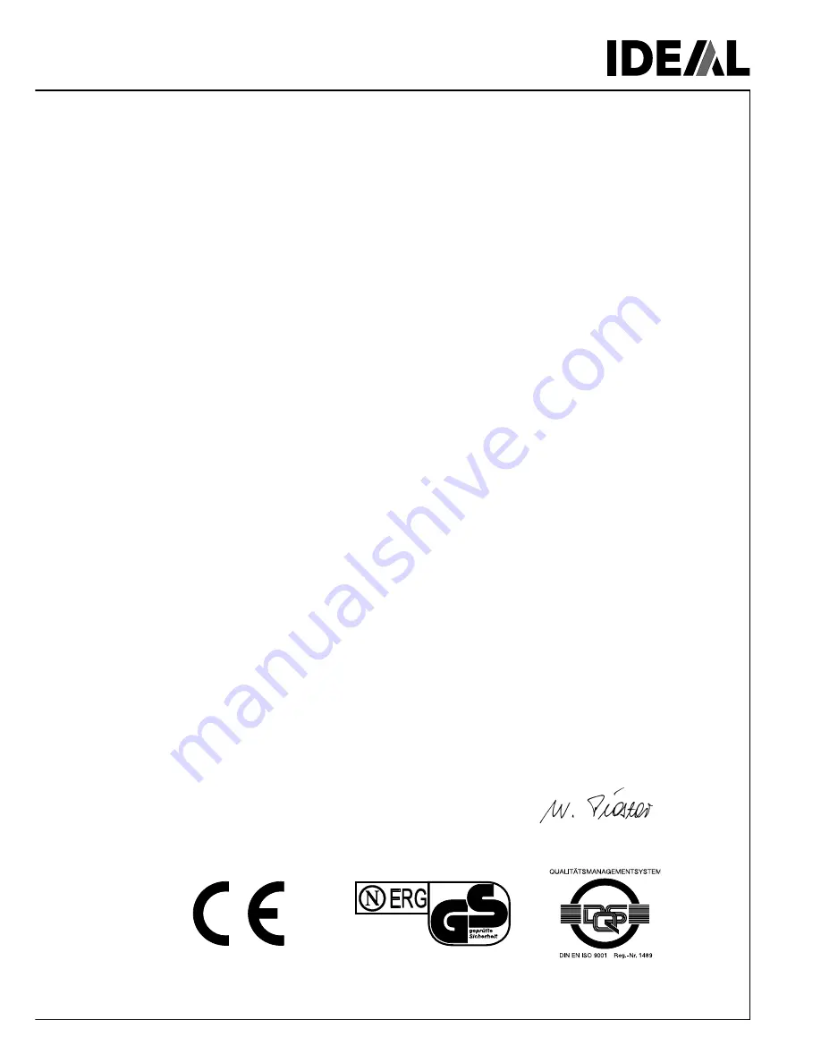 IDEAL 4107 Operating Instructions Manual Download Page 11