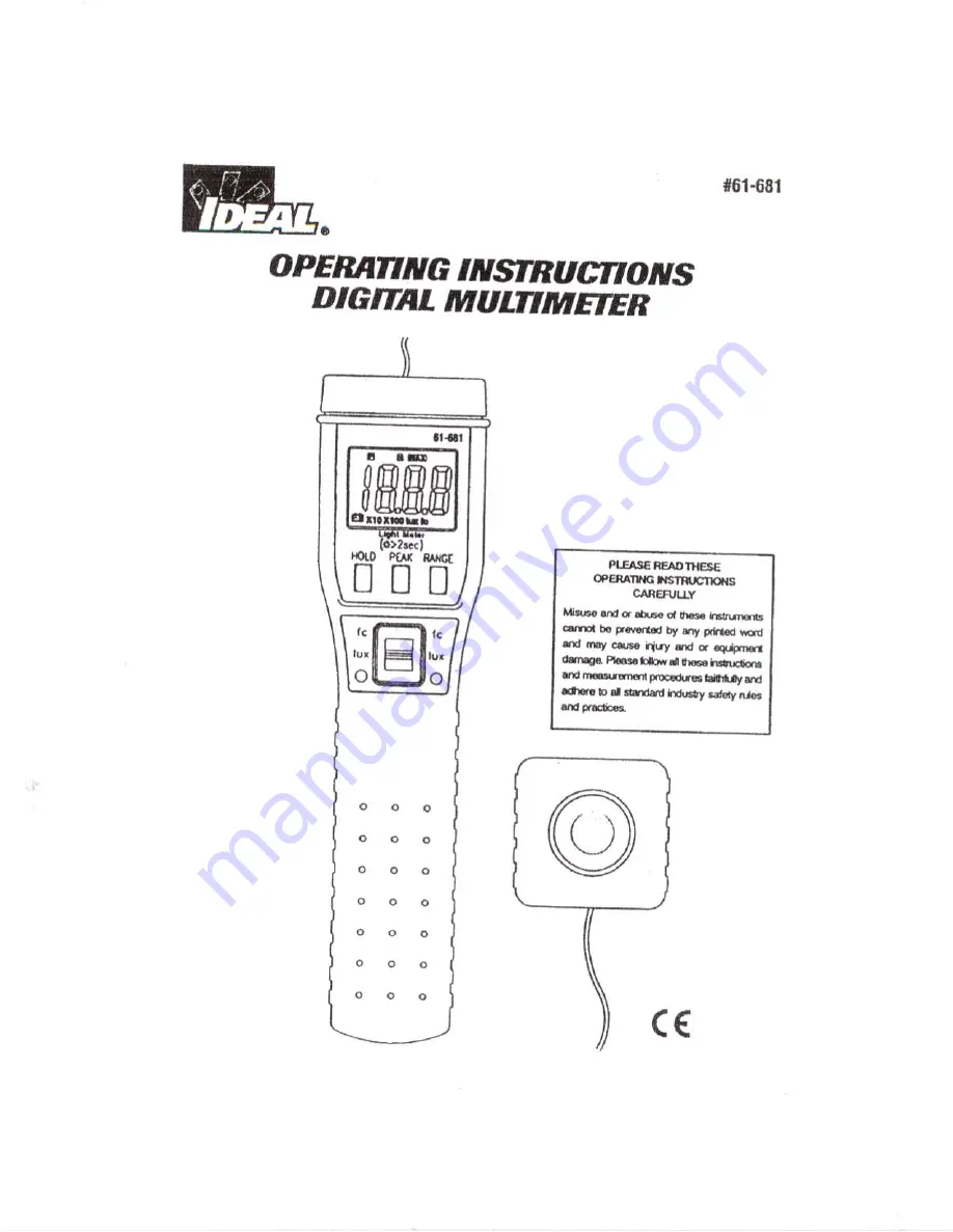 IDEAL 61-681 Operating Instructions Download Page 1