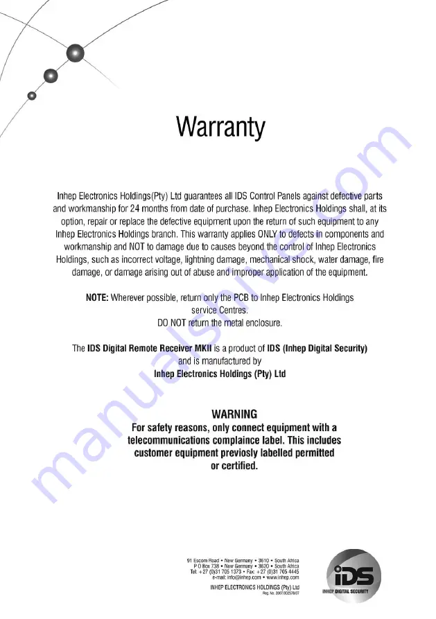 IDS MKII Installer Manual Download Page 16