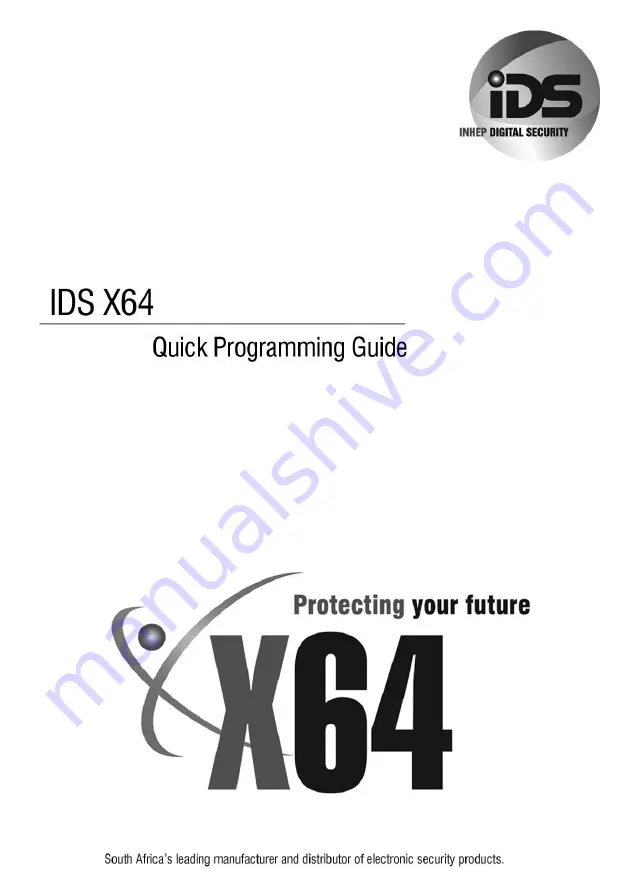 IDS X64 Quick Programming Manual Download Page 1