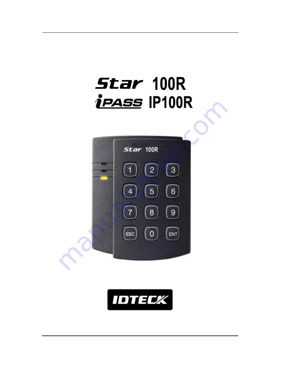 IDTECK Star 100R User Manual Download Page 1