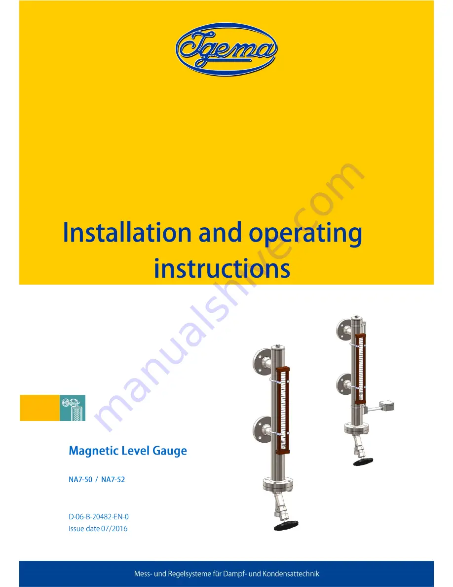 Igema NA7-50 Installation And Operating Instructions Manual Download Page 1