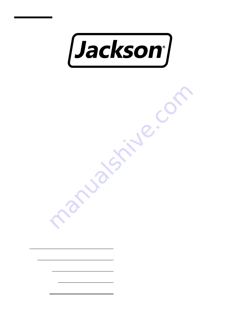 Jackson TempStar Series Installation, Operation & Service Manual Download Page 5