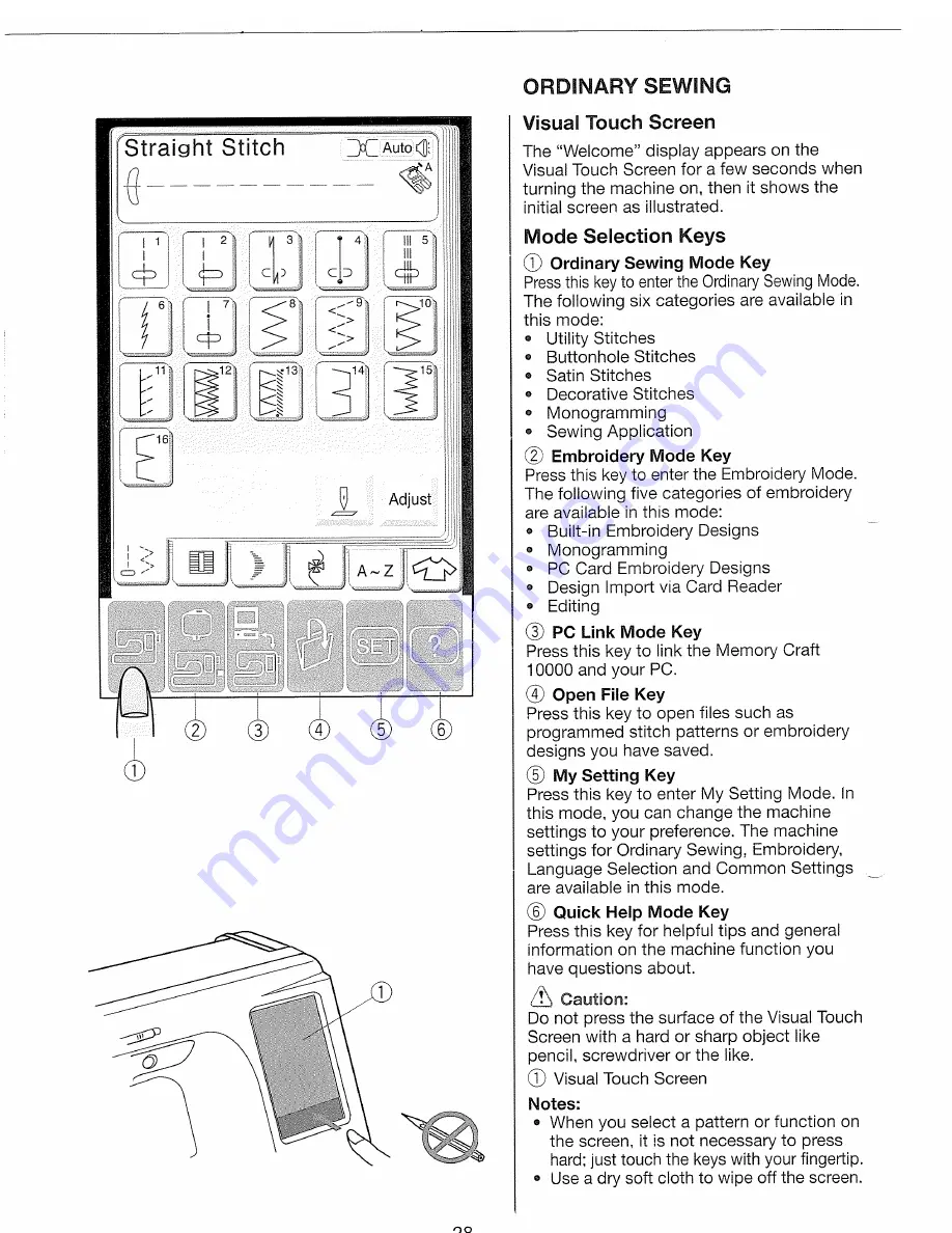 Janome Memory Craft 10000 Скачать руководство пользователя страница 30