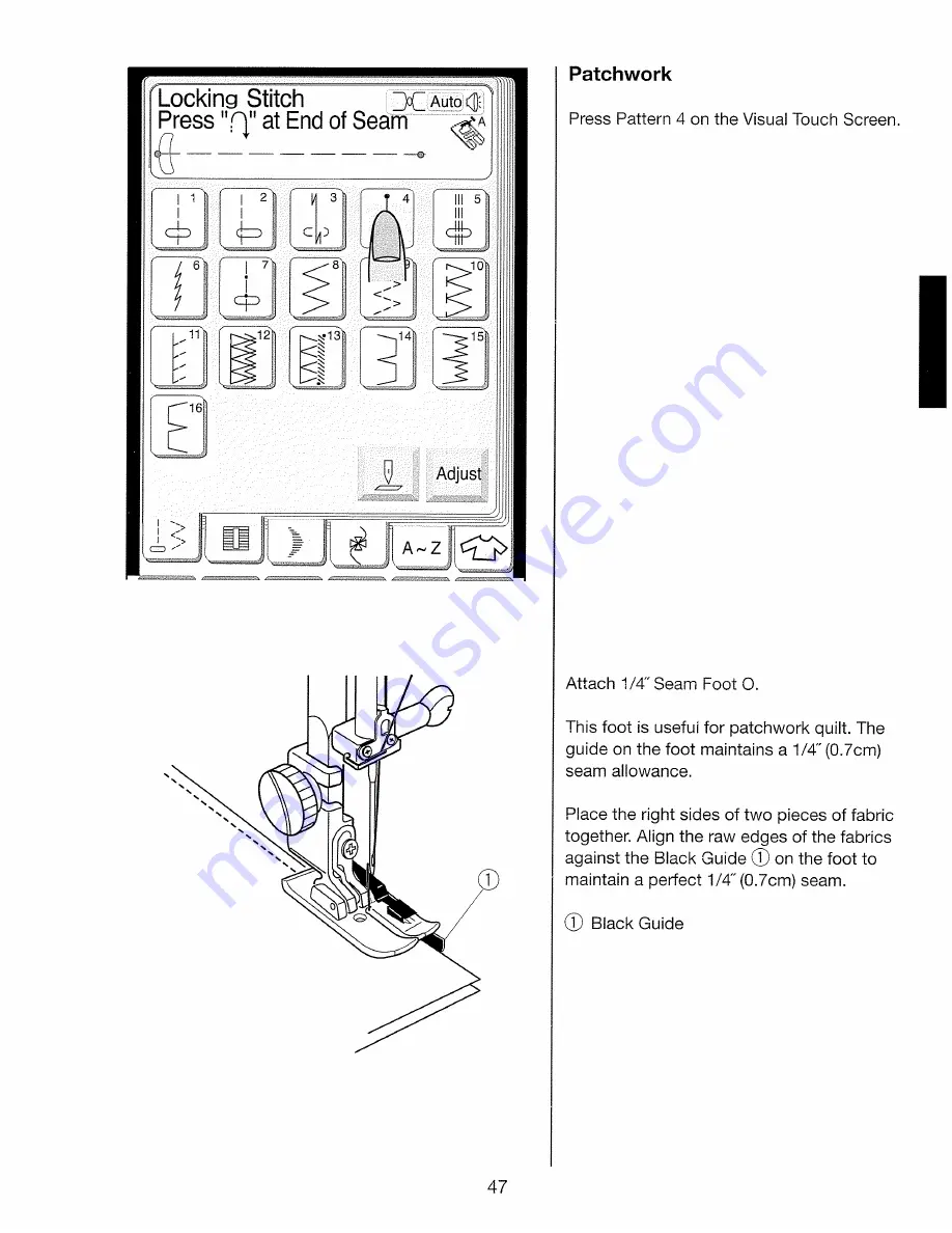 Janome Memory Craft 10000 General Information Manual Download Page 49