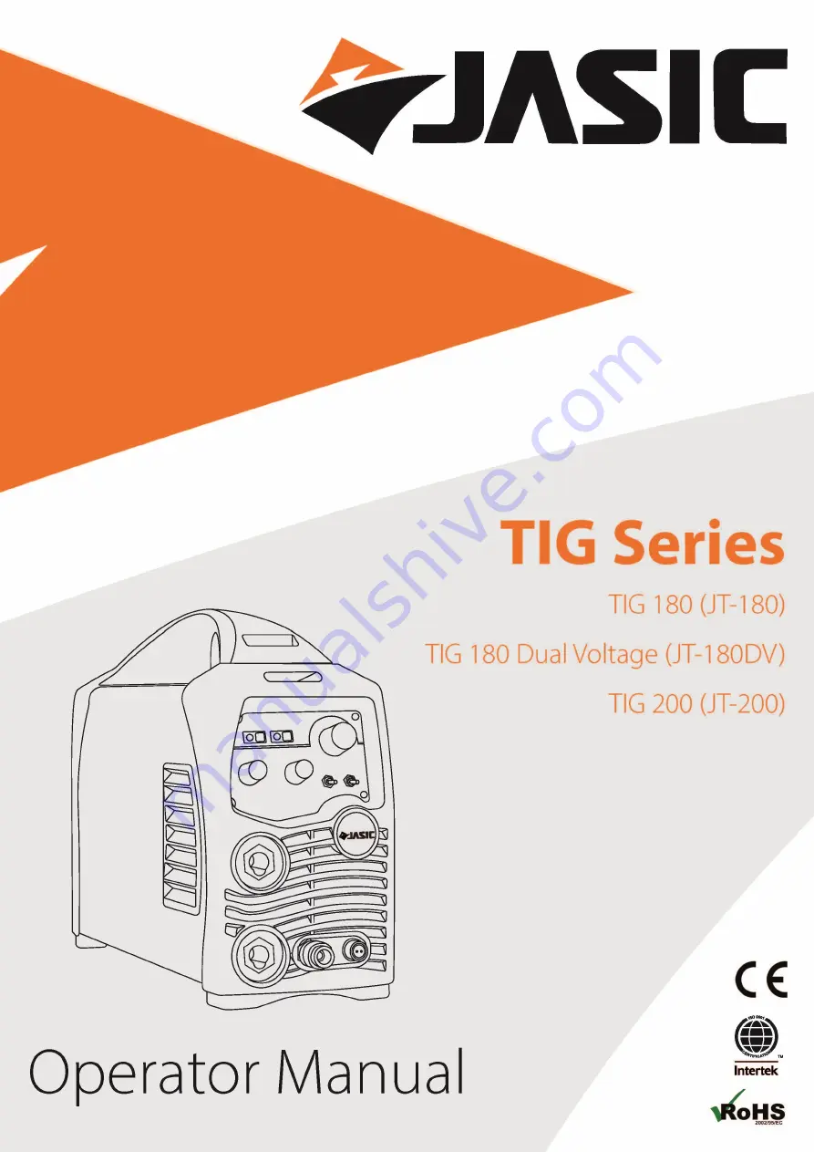 Jasic TIG Series Operator'S Manual Download Page 1