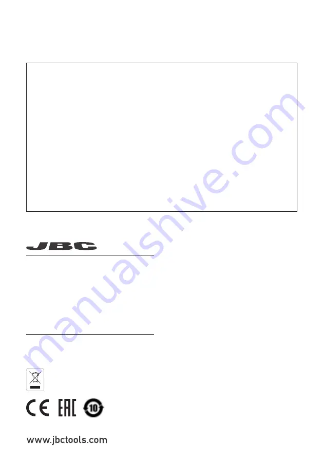 jbc DSS Instruction Manual Download Page 12