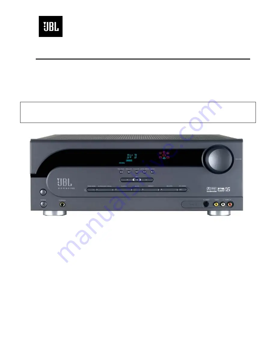 JBL DCR600 II Service Manual Download Page 1