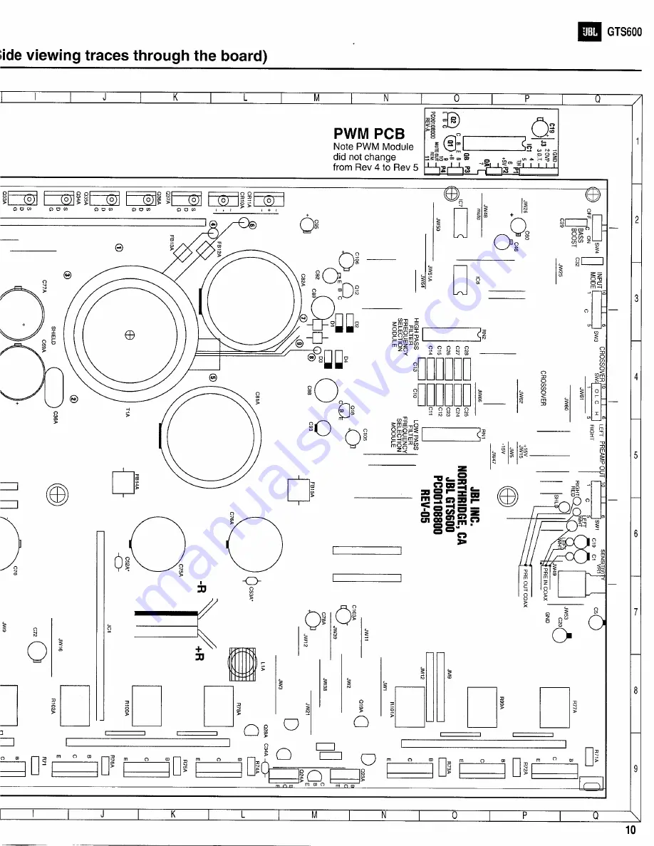 JBL GTS600 Technical Manual Download Page 14