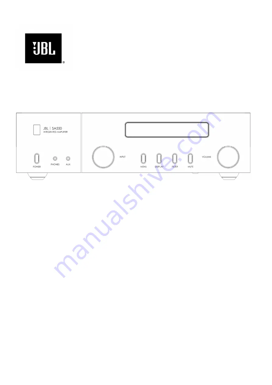 JBL SA550 Classic Quick Start Manual Download Page 1