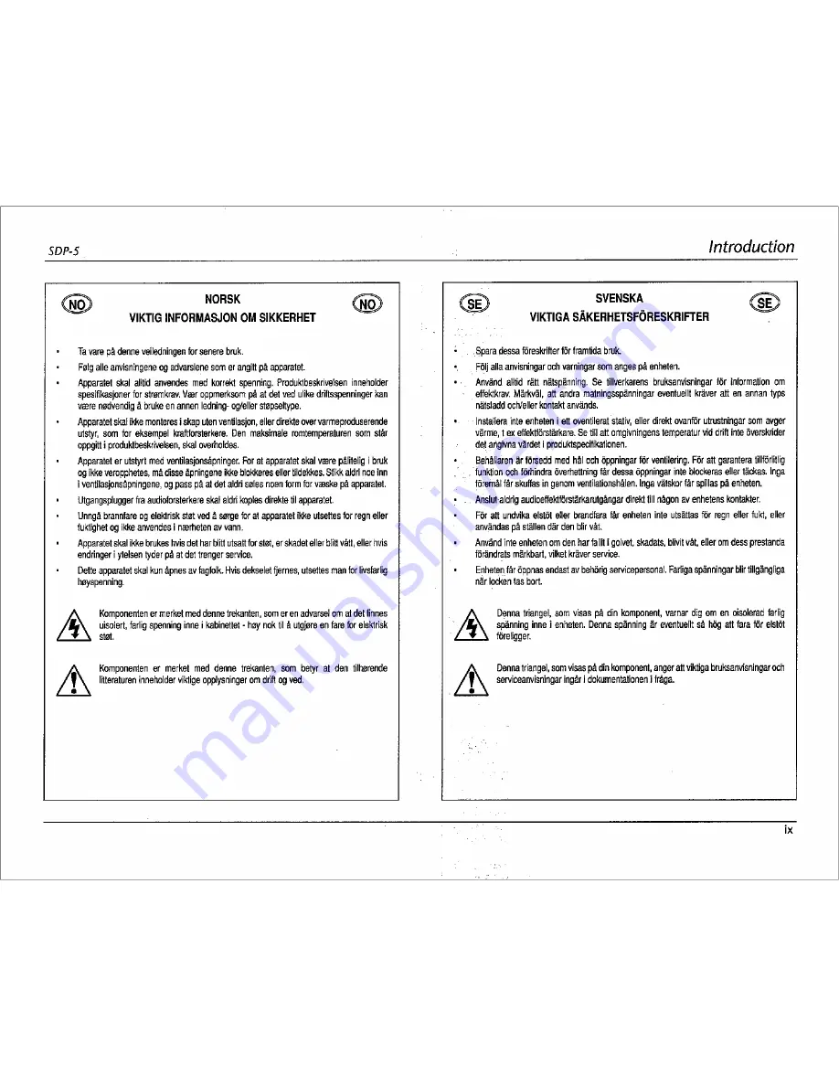 JBL Synthesis SDP-5 Owner'S Manual Download Page 9