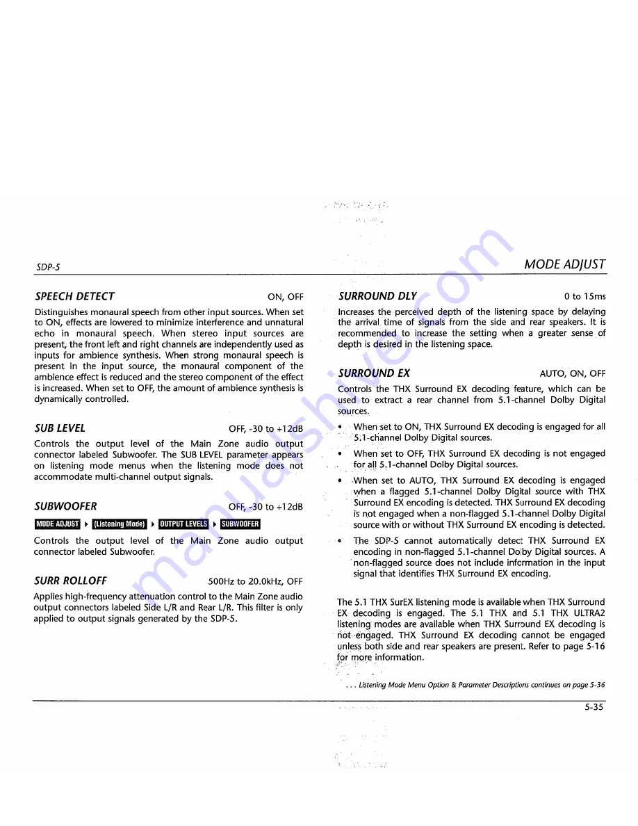 JBL Synthesis SDP-5 Owner'S Manual Download Page 136