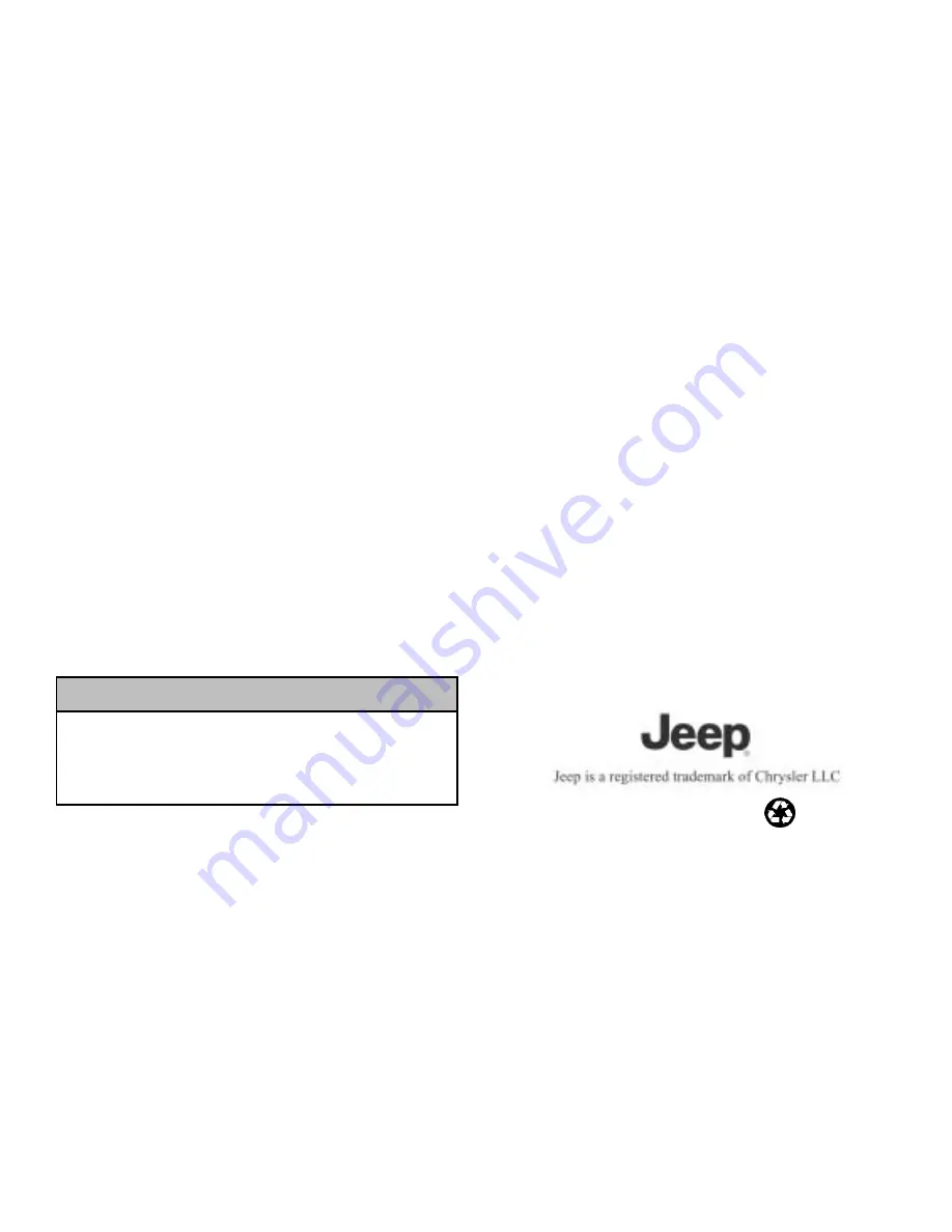 Jeep 2009 Wrangler Owner'S Manual Download Page 2