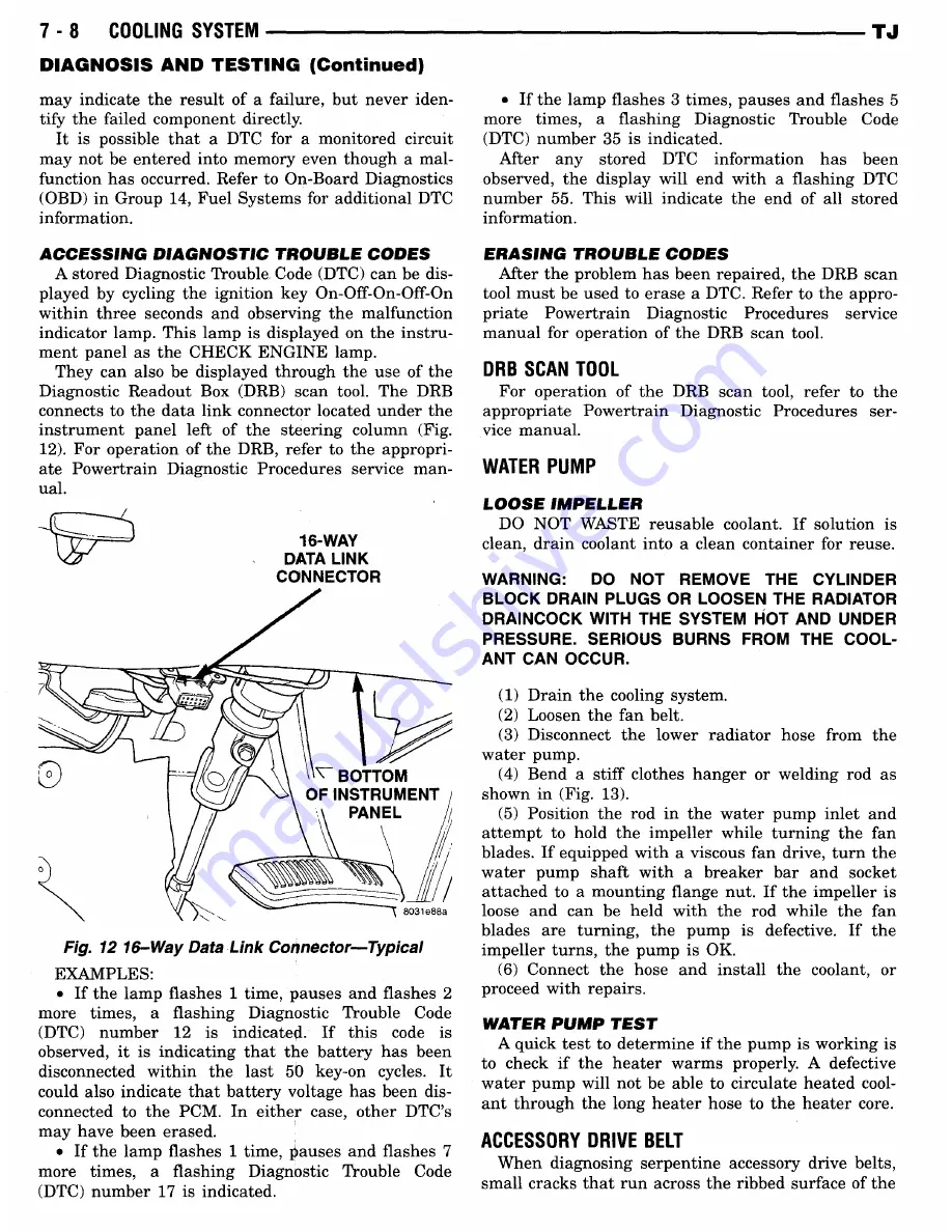 Jeep Wrangler 1997 Manual Download Page 100