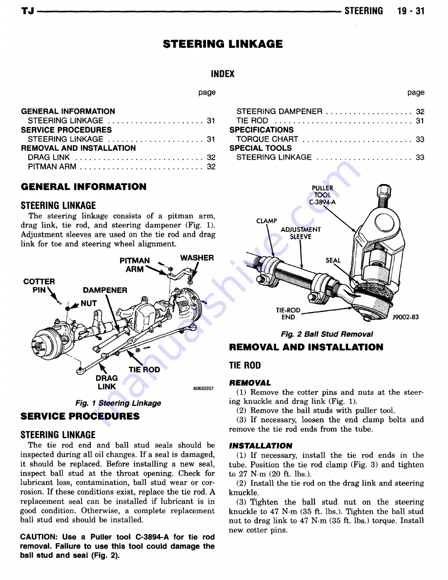 Jeep Wrangler 1997 Скачать руководство пользователя страница 843