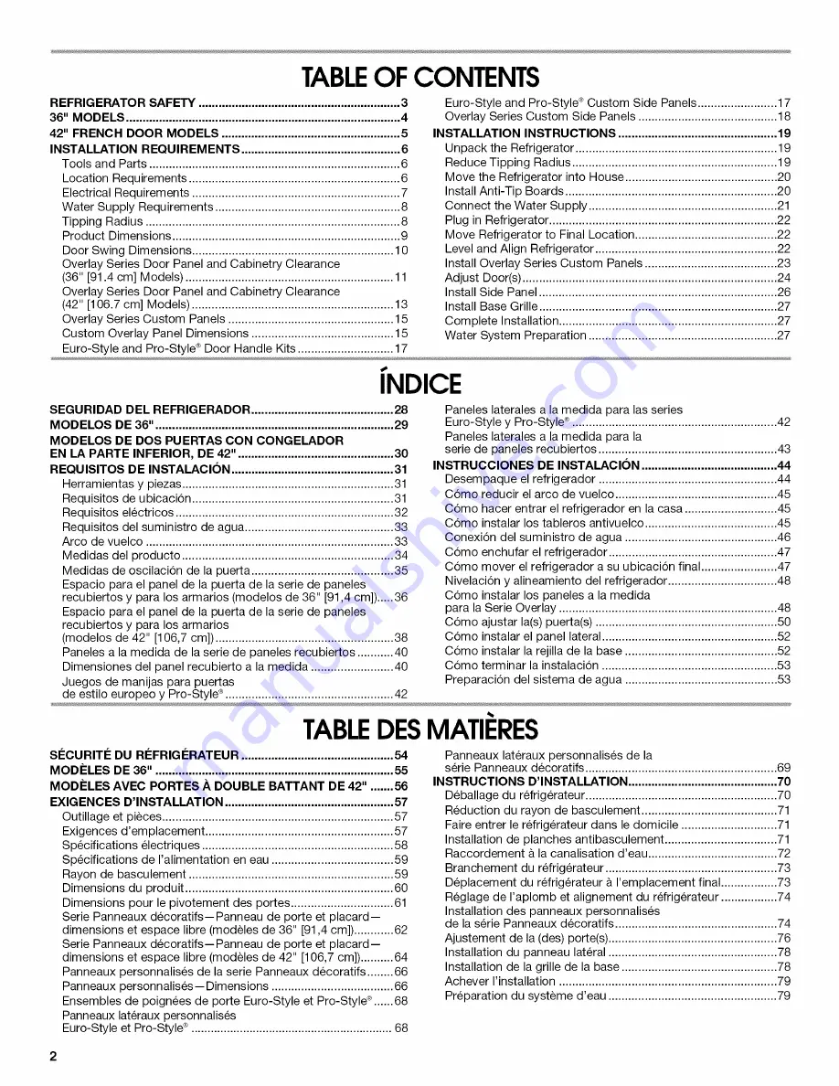 Jenn-Air JB36SEFXRB Installation Instructions Manual Download Page 2