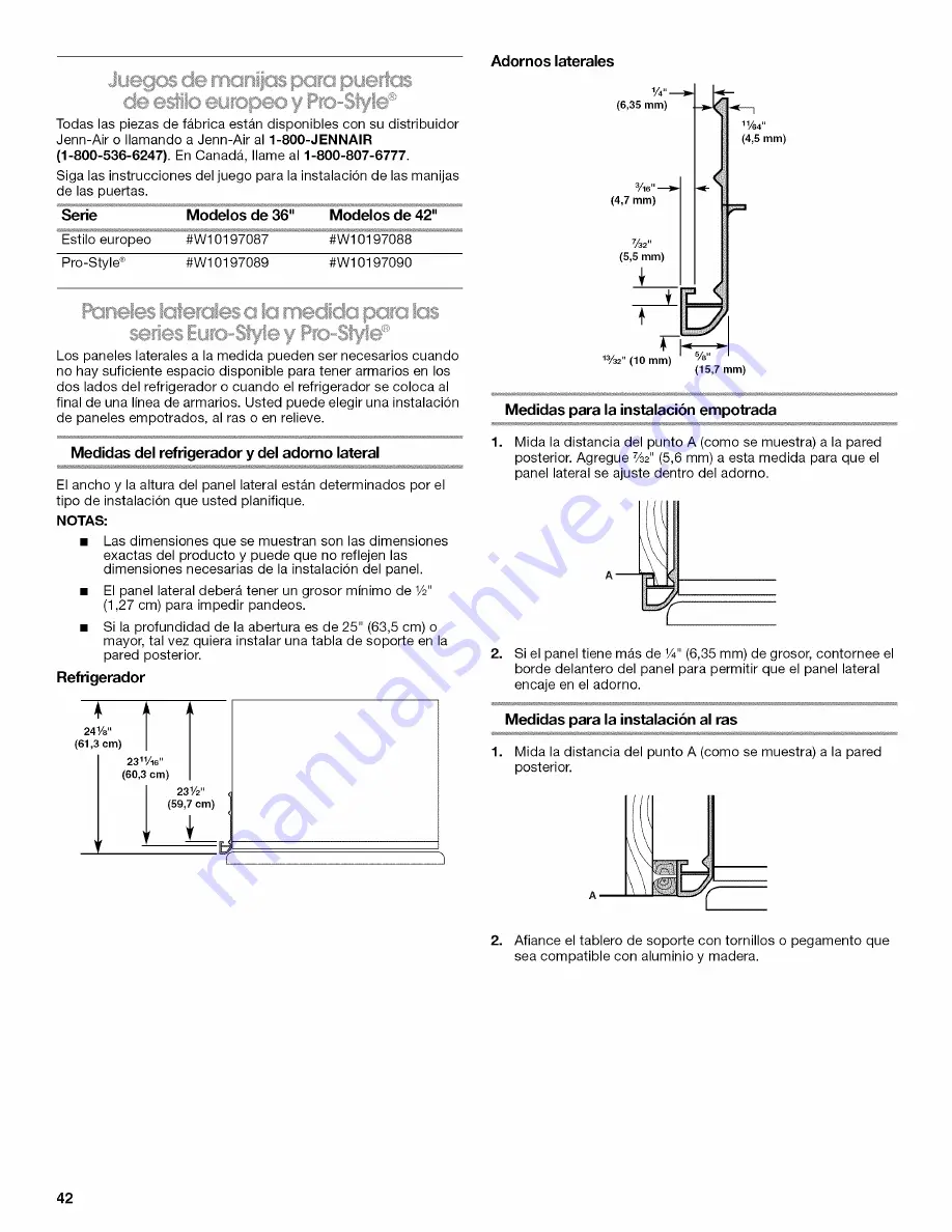 Jenn-Air JB36SEFXRB Installation Instructions Manual Download Page 42