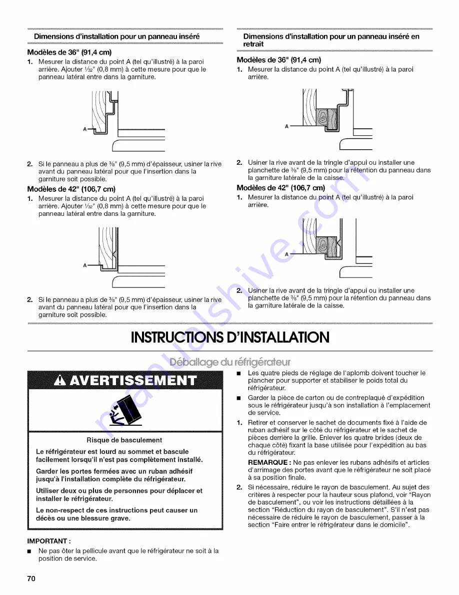 Jenn-Air JB36SEFXRB Installation Instructions Manual Download Page 70