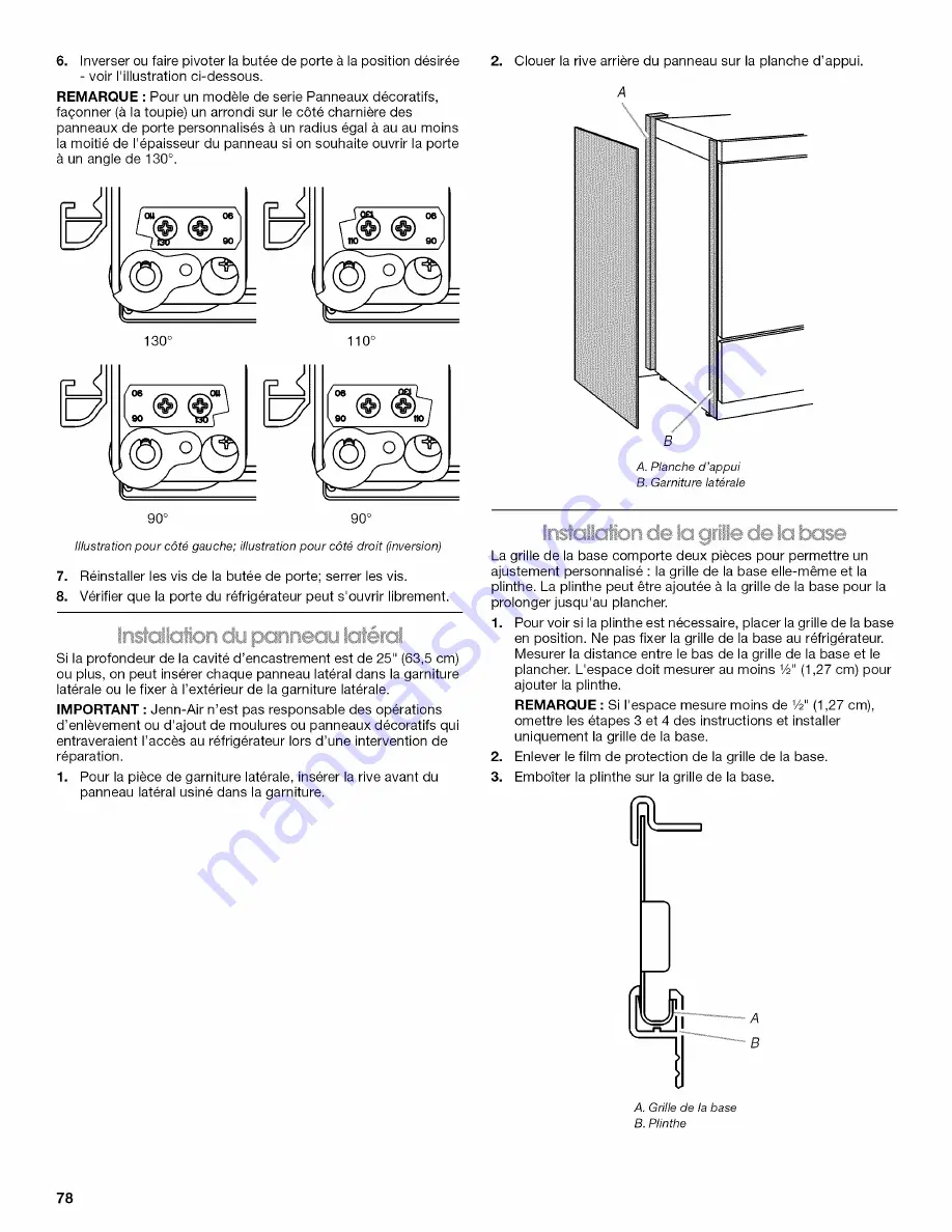 Jenn-Air JB36SEFXRB Installation Instructions Manual Download Page 78