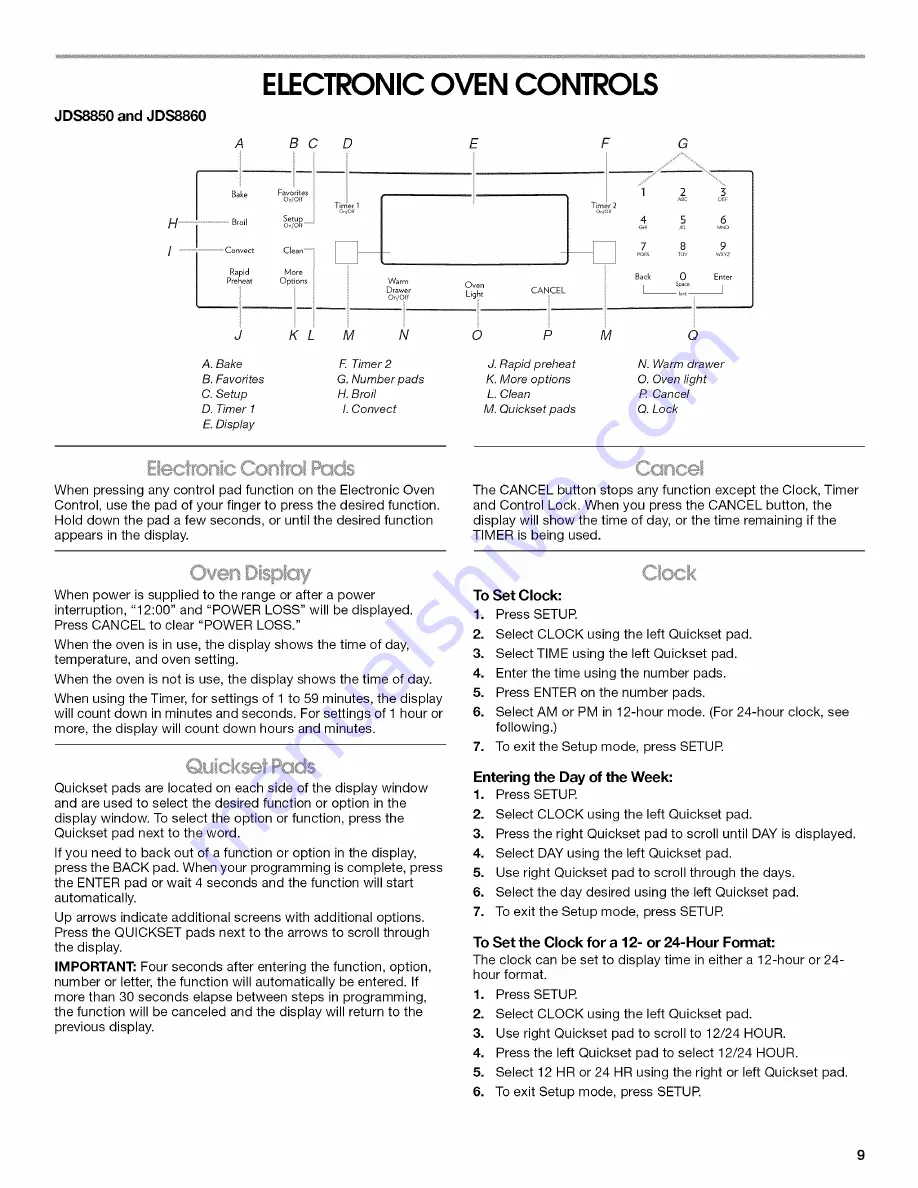 Jenn-Air JDS8850CDB Use & Care Manual Download Page 9