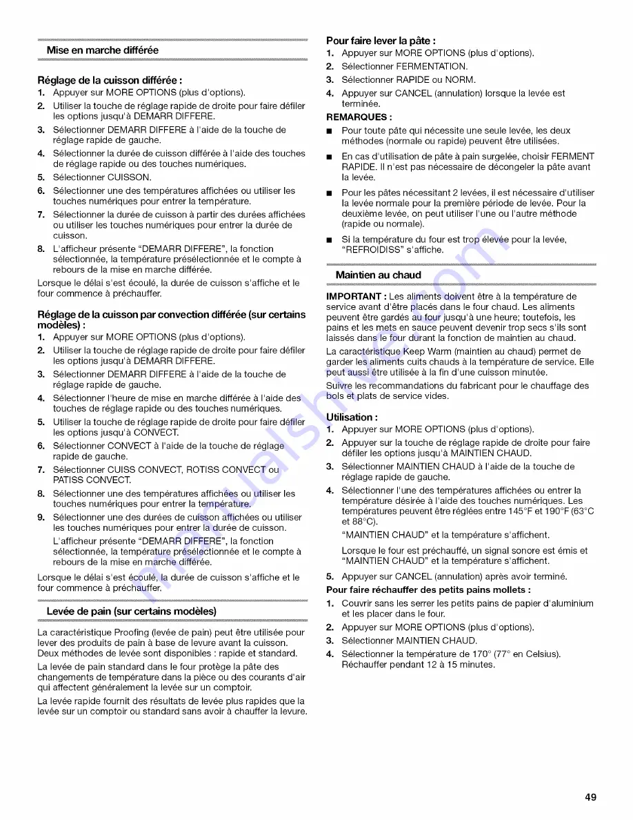 Jenn-Air JDS8850CDB Use & Care Manual Download Page 49