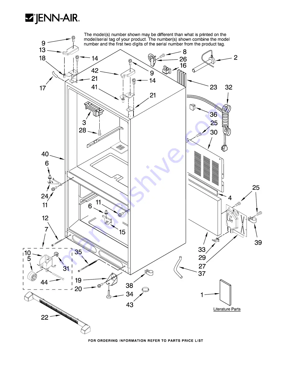 Jenn-Air JFC2089HPR10 Parts List Download Page 1