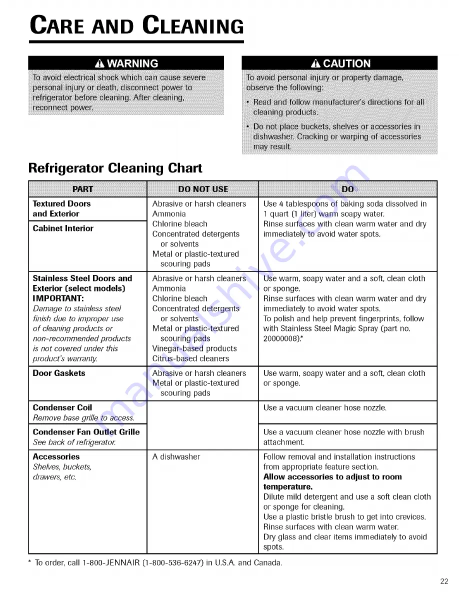 Jenn-Air REFRIGERATOR Use & Care Manual Download Page 23