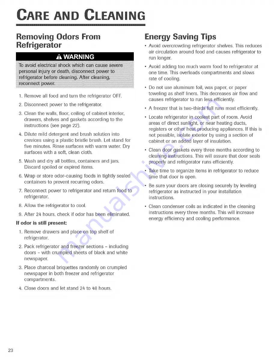 Jenn-Air REFRIGERATOR Use & Care Manual Download Page 24