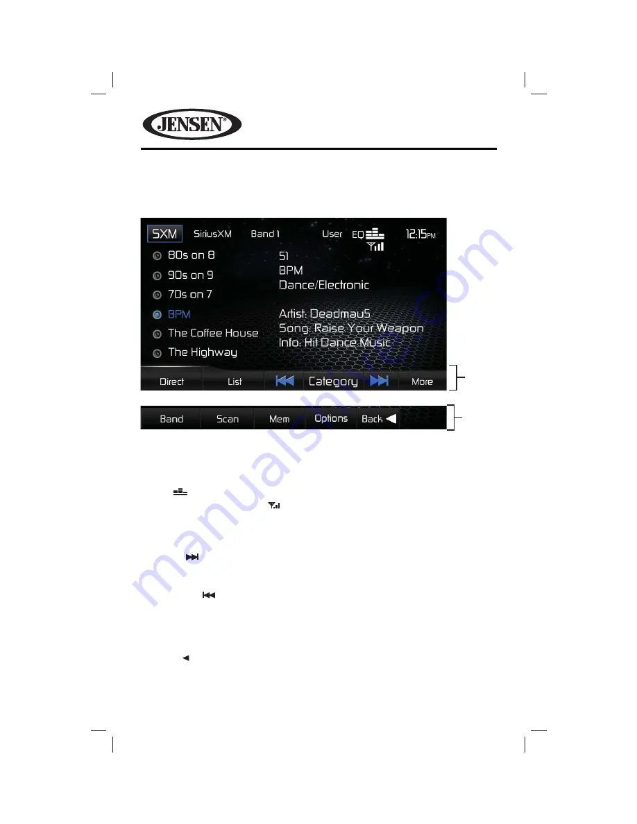 Jensen VM9215BT Operating Instructions Manual Download Page 76