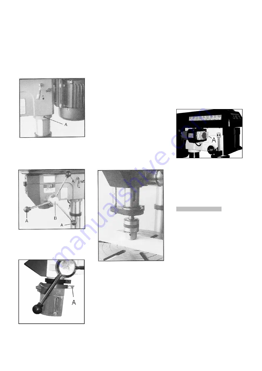 Jet JDP-15M Operating Instructions Manual Download Page 12