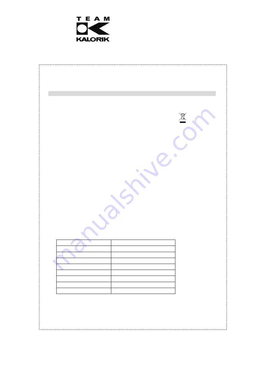 Kalorik TKG VT 2000 Operating Instructions Manual Download Page 27