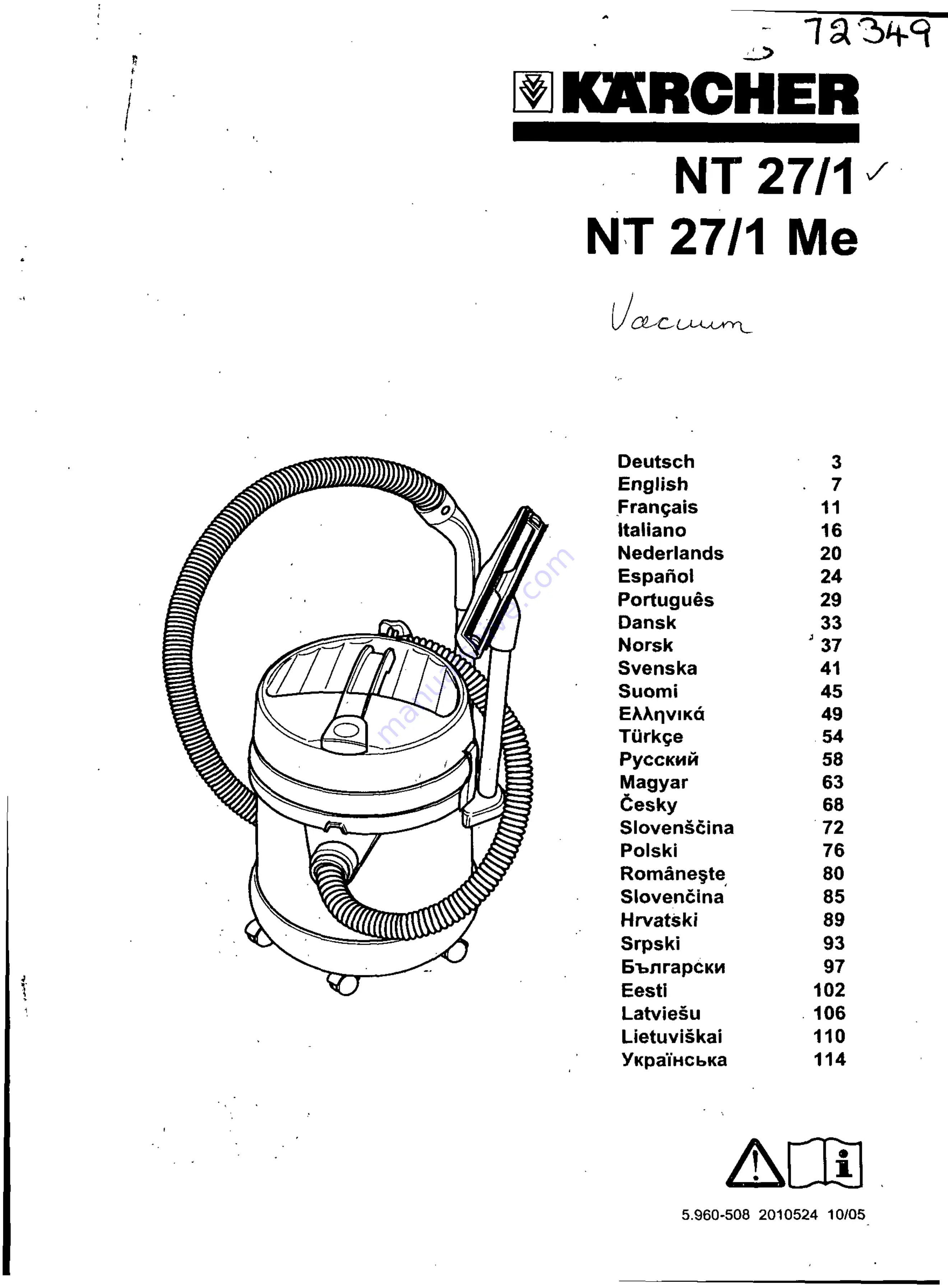 Kärcher NT 27/1 User Manual Download Page 1