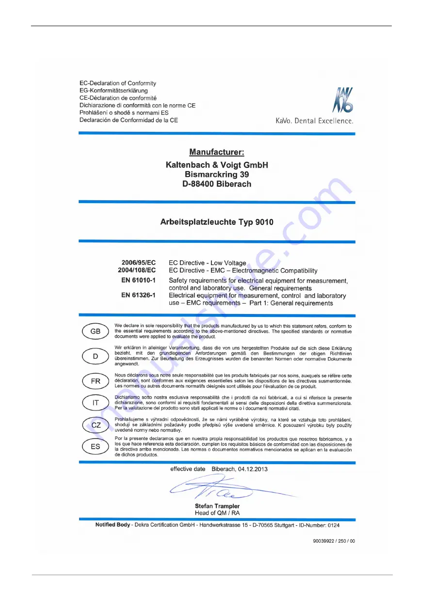 KaVo 9010 Manual Download Page 36