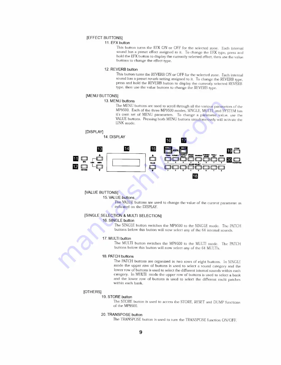 Kawai MP9500 Скачать руководство пользователя страница 9