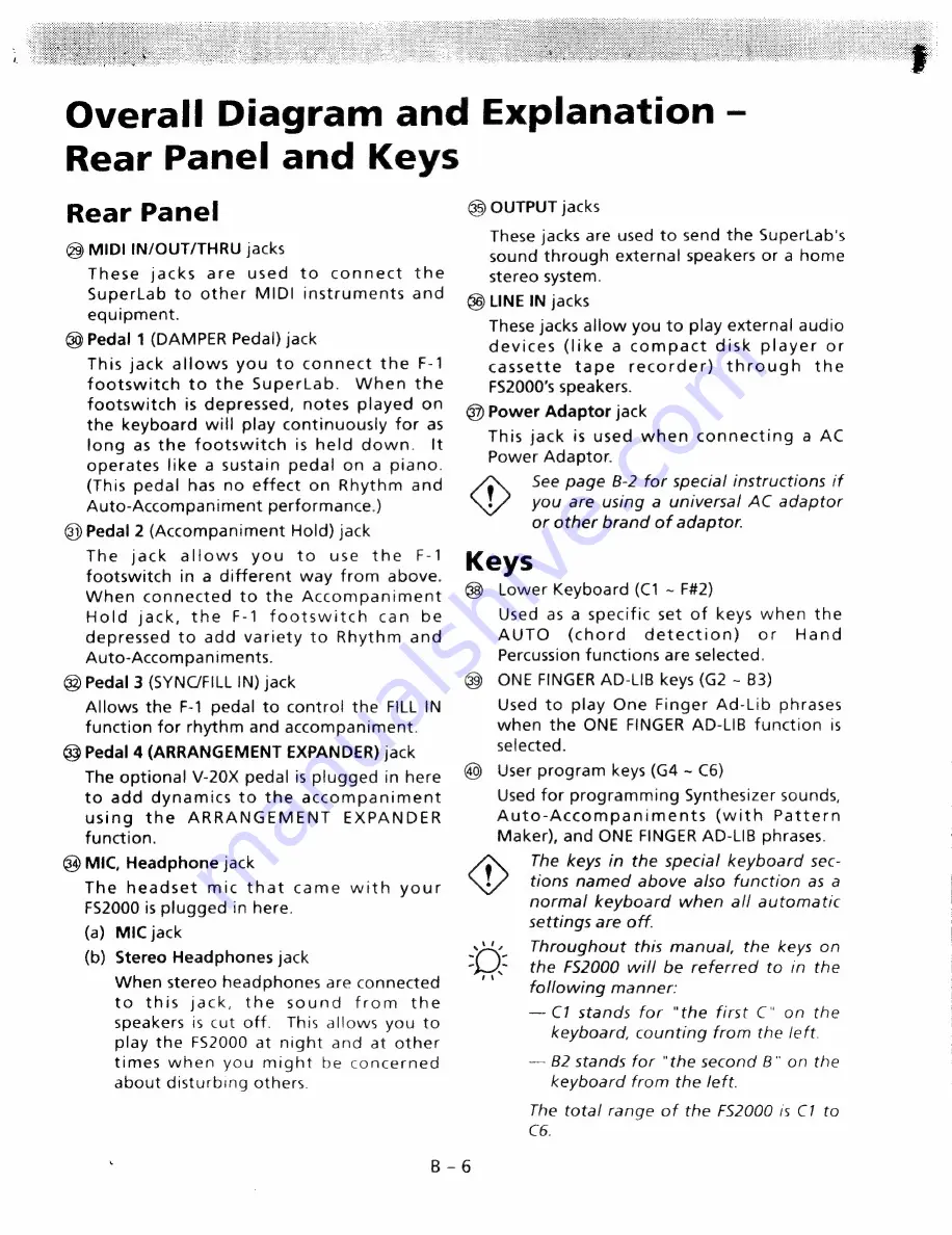 Kawai SUPER LAB FS2000 Owner'S Manual Download Page 9