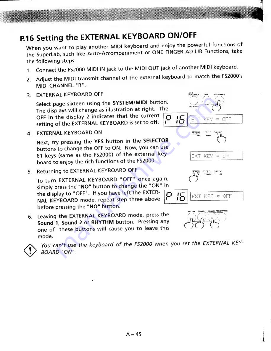 Kawai SUPER LAB FS2000 Owner'S Manual Download Page 86