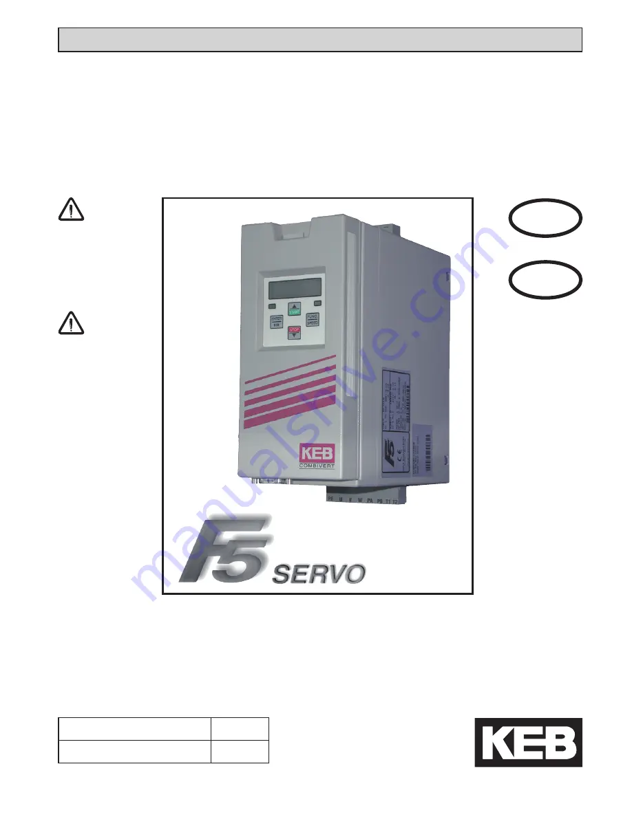 KEB COMBIVERT F5 Servo Installation Manual Download Page 1