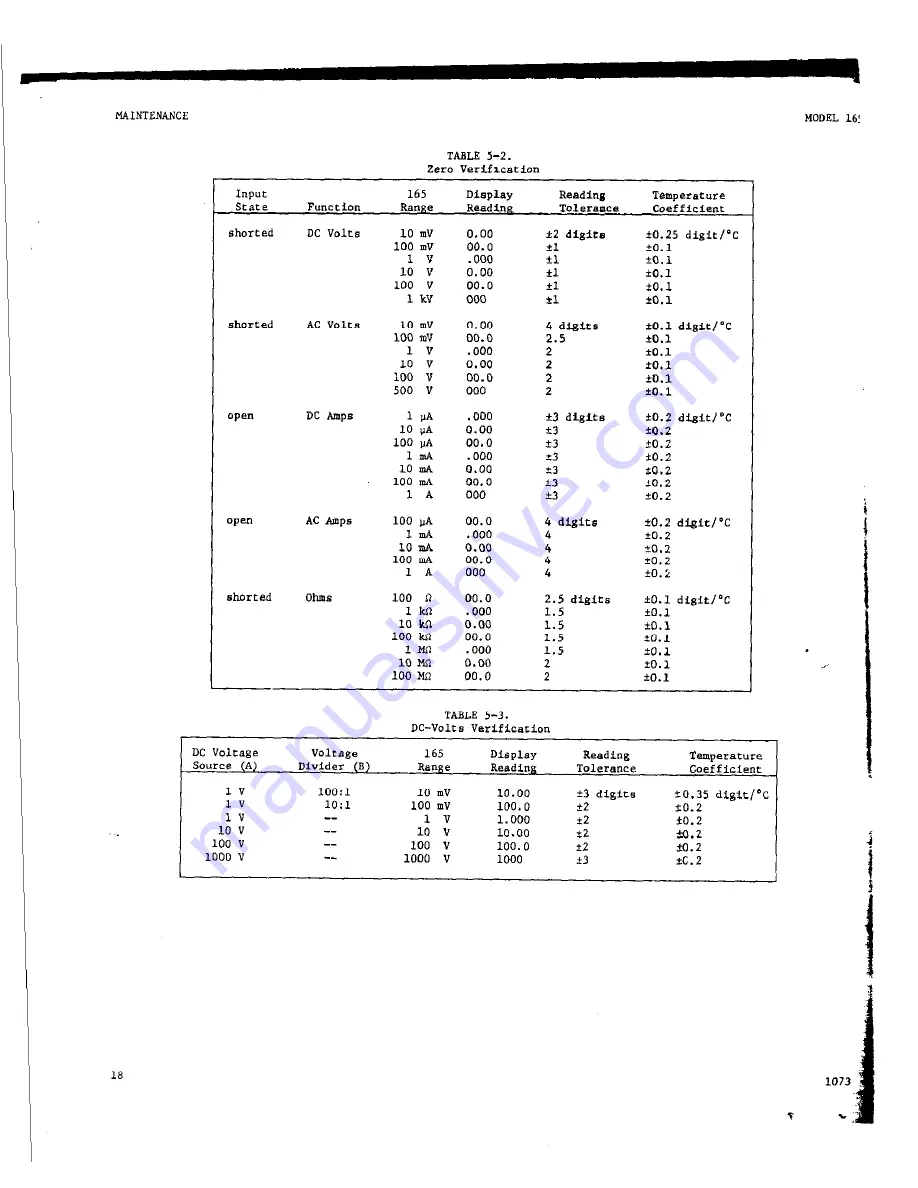 Keithley 165 Скачать руководство пользователя страница 22