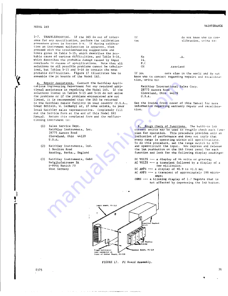 Keithley 165 Скачать руководство пользователя страница 35