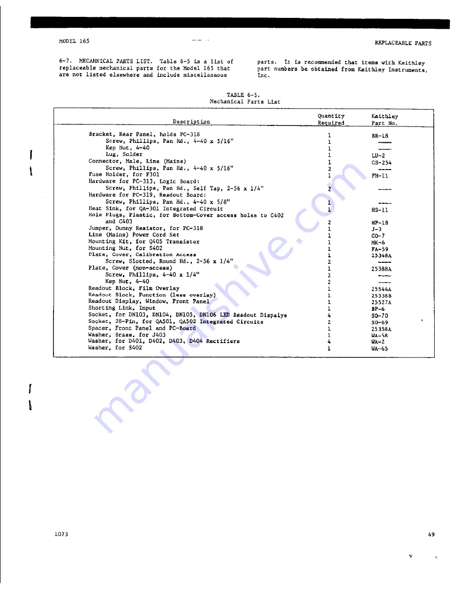 Keithley 165 Скачать руководство пользователя страница 53