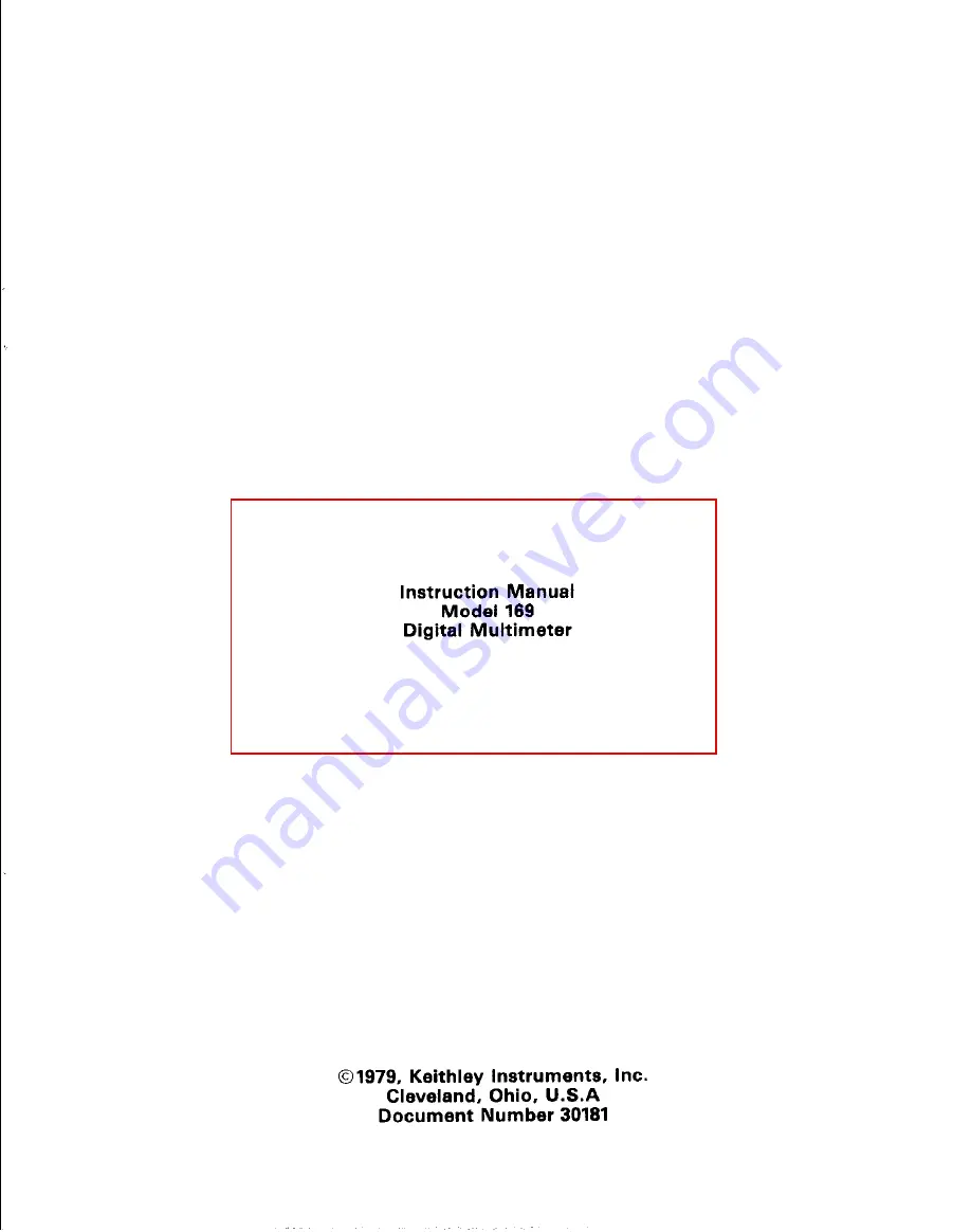 Keithley 169 Instruction Manual Download Page 2